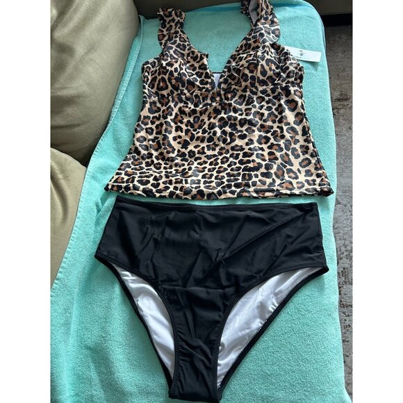 LOT OF 2  Bikini Swimwear Women's Swimsuits Ruffle Shoulder Tankini Sex SIZE XL - Picture 9 of 9